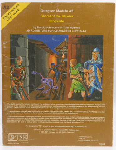 AD&D A2 Secret of the Slavers Stockade, by Harold Johnson, Tom Moldvay
