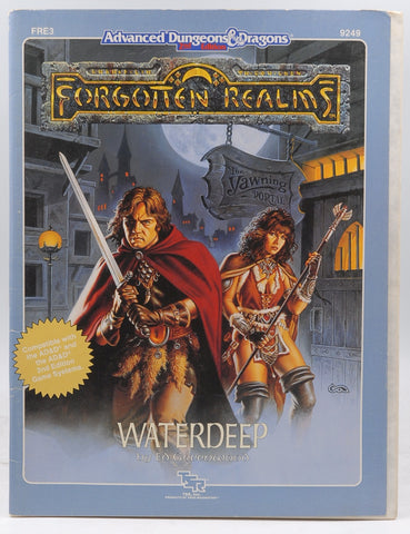 AD&D 2e Forgotten Realms Waterdeep VG+ FRE3, by Ed Greenwood