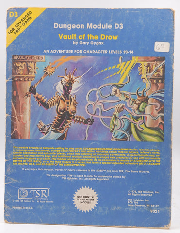 Dungeon Module D3 - Vault of the Drow (Adv. Dungeons & Dragons, D3), by Gary Gygax