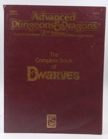 The Complete Book of Dwarves (Advanced Dungeons & Dragons Player's Handbook Rules Supplement - PHBR6), by Jim Bambra
