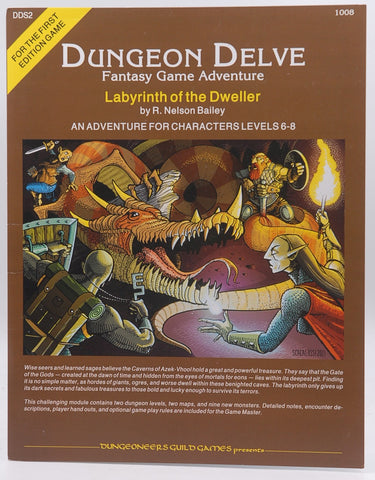 AD&D 1e Dungeon Delve Labyrinth of the Dweller DDS2, by R Nelson Bailey