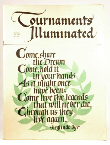 Tournaments Illuminated, Fall 1986, AS XXI, No. 80 (Society for Creative Anachronism, Inc.), by Society for Creative Anachronism, Inc.