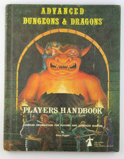 2nd Printing Players Handbook AD&D Advanced Dungeons Dragons, by Gary Gygax  