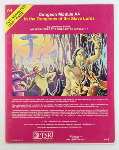 Advanced Dungeons and Dragons: Dungeon Module A4, In the Dungeons of the Slave Lords, by Schick, Lawrence  