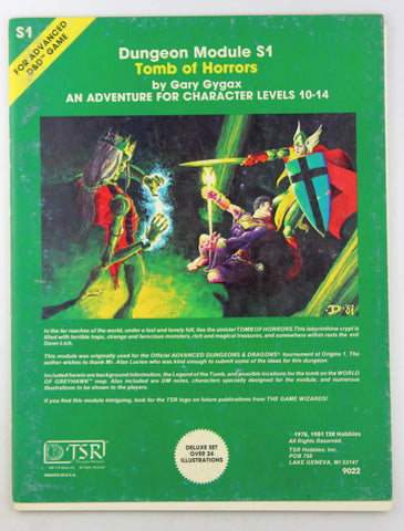 AD&D S1 Tomb of Horrors VG+, by Gary Gygax  