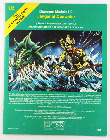 Danger at Dunwater: An Adventure for Character Levels 1-4 (Advanced Dungeons & Dragons), by Dave J. Browne  