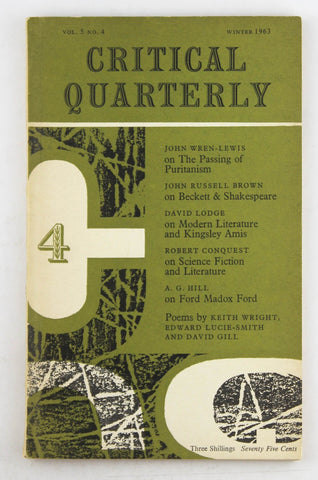 Critical Quarterly, Volume 5 No.4, Winter 1963, by COX, C.B. & DYSON, A.E. (eds)  