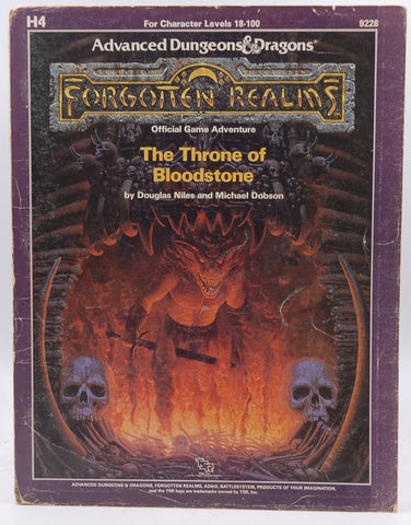 AD&D H4 The Throne of Bloodstone VG No Map Forgotten Realms, by Douglas Niles, Michael Dobson  