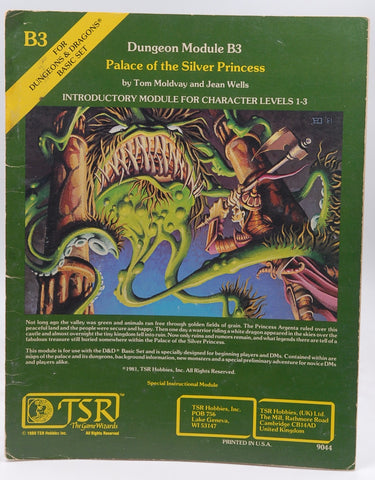 Palace of the Silver Princess (AD&D Fantasy Roleplaying, Module B3), by Jean Wells, Moldvay, Tom  