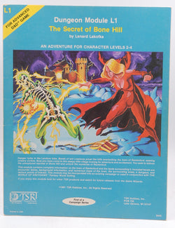 The Secret Of Bone Hill (Dungeon Module L1 for Advanced D&D Game), by Lakofka, Lenard  