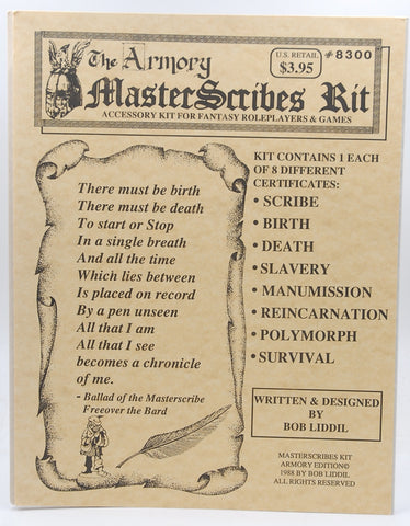 The Armory MasterScribes Kit VG, by Bob Liddil  