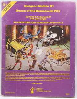 Dungeon Module Q1: Queen of the Demonweb Pits (Advanced Dungeons & Dragons), by Gary Gygax, David Sutherland III  