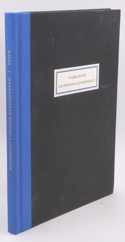 Narratives of Personal Experience, by William S Reese Signed First Edition