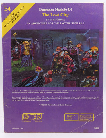 The Lost City (Dungeons and Dragons Module B4), by Moldvay, Tom  