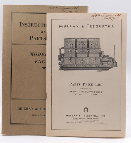 Instruction Book and Parts List Model K-6 Engine, by Murray & Tregurtha Inc  