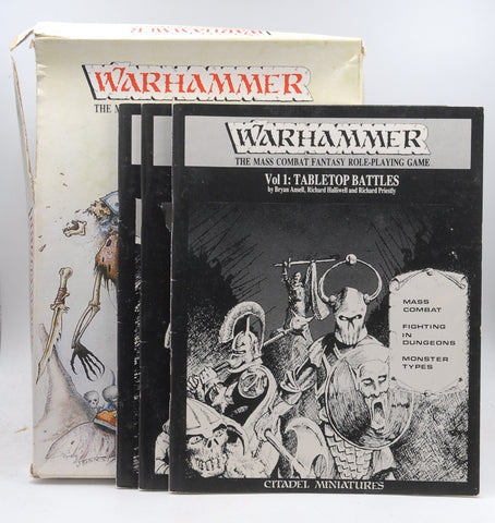 Citadel Miniatures: Warhammer 1st Ed Mass Combat Fantasy RPG Rules & Box, by Various  