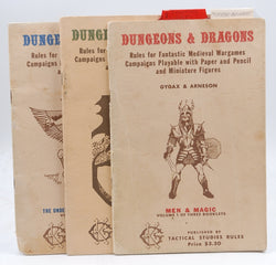 4th Printing OD&D Core Books 1-3, by Gary Gygax, Dave Arneson  