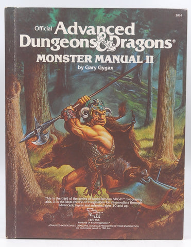 AD&D Monster Manual II VG TSR, by Gary Gygax  