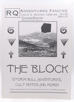 RQ Runequest Adventures Fanzine The Block Issue 3 Winter 1993-94, by Castelucci, et al  